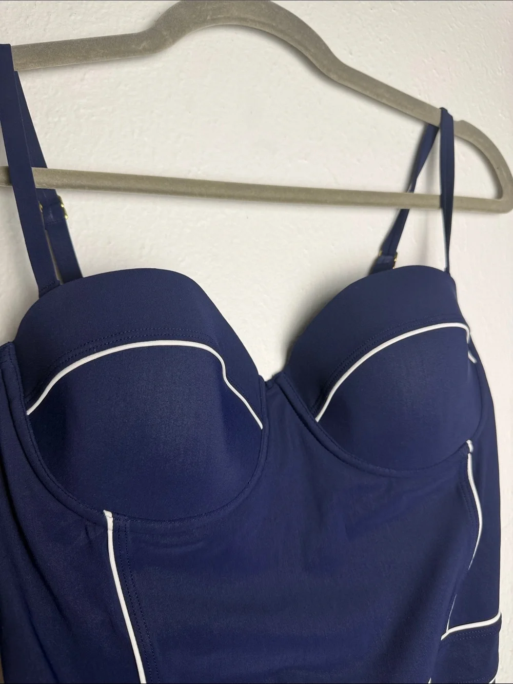 Tory Burch Navy One-Piece with White Piping